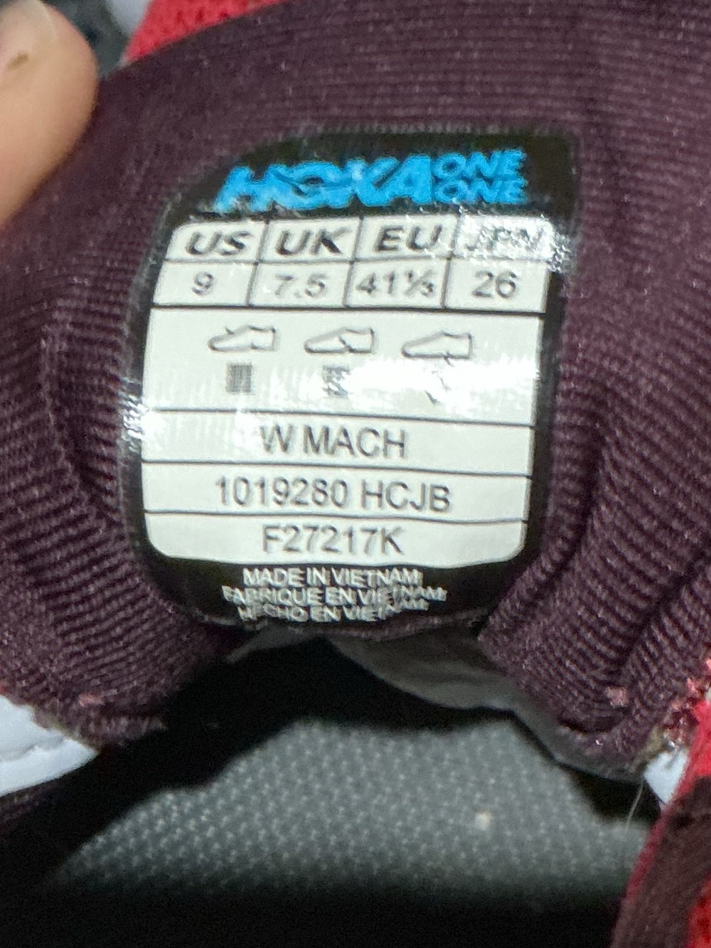 HOKA ONE ONE Mach 1 Women’s Size 9 Hibiscus Cherries Jubilee 1019280 Rare 2018 - Picture 14 of 15